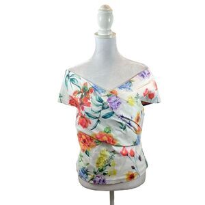 Curete Brand Ladies Floral Off the Shoulder Floral Print Blouse Size 4